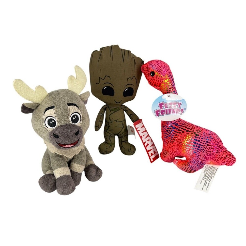 Frozen, Marvel (Groot) and Fuzzy Friends Plush Toys
